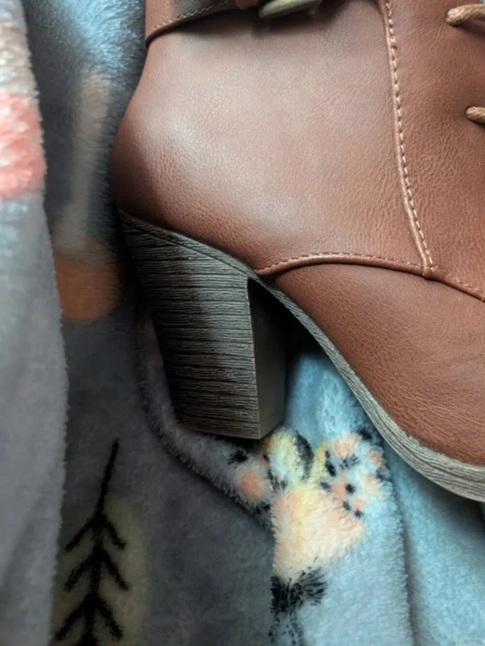 Brown buckle boots w heels